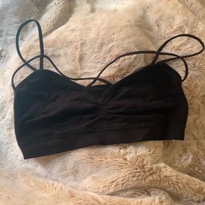 Black spandex and nylon bralette